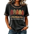 thumbnail image 4 of BODOAO Women's Fall Graphic Tee Short Sleeve Crew Neck T Shirt Autumn Tree Print Casual Thanksgiving Top for Women Vintage Holiday Everyday Summer Fashion Wear Black 4XL, 4 of 6