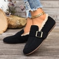 thumbnail image 5 of Women’s Fleece Lined Moccasin Loafers, Faux Suede Adjustable Buckle Slip On Flats, Warm Winter Casual Walking Shoes, 5 of 9