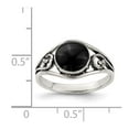 thumbnail image 5 of 925 Sterling Silver Antiqued Black Agate Ring Size 6, 5 of 6