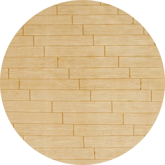 Ahgly Company Indoor Round Abstract Orange Solid Area Rugs, 5' Round