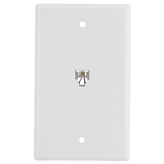 Eaton Wiring Devices 3532-4W Telephone Jack with Wallplate, Thermoplastic Housing Material, White