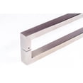 thumbnail image 3 of 16 Inch Length Stainless Steel Door Handles Brushed Nickel Satin Finish, Modern Front Door Handle Pulls for Glass Wood Fiberglass Exterior Interior Doors Sliding Doors Barn, Square Rectangular Bar, 3 of 13