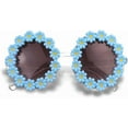 thumbnail image 1 of Lunettes de Soleil à Fleur Ronde pour Filles, Lunettes Mignonnes en Forme de Fleur Rétro Marguerite pour Enfants Protection UV 400, Bleu, 1 of 6
