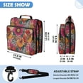 thumbnail image 3 of Zipper Binder with Shoulder Strap 2 inch 3 Ring Waterproof File Folder Organizer Bag 500 Sheet Flowers and Zebra Print, 3 of 8
