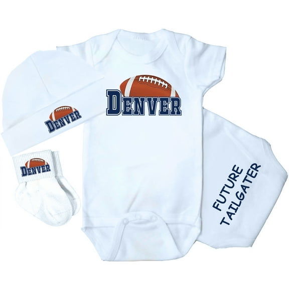 Future Tailgater 3-Piece Baby Bodysuit Set for Denver Fans