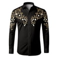 thumbnail image 4 of CONZONE Mens Western Cowboy Buttons Down Shirts Long Sleeve Shirts for Men Trendy Graphic Lapel Soft Lightweight Tops, 4 of 4