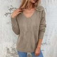 thumbnail image 2 of Ediodpoh Reversible Knit Cardigan for Women Long Sleeve Open Front Sweater with Backless Design Outwear for Fall Winter Khaki XXXL, 2 of 6
