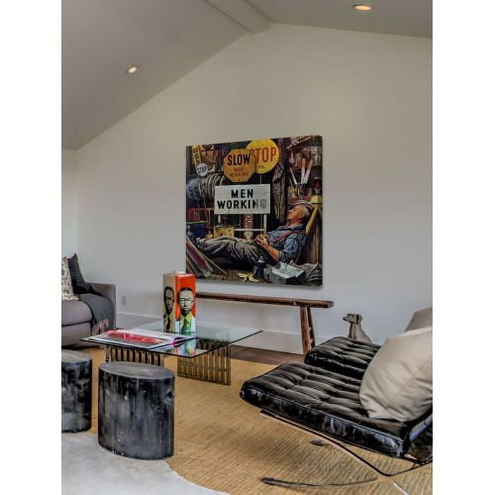 "Men Working" Painting Print on Canvas