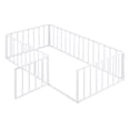 thumbnail image 6 of Harper & Bright Designs Twin Floor Bed Frame for Kids, Metal Montessori Floor Bed with Rails and Door, Floor Twin Size Bed Frame with Fence-Shaped Guardrails, White, 6 of 10