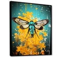 thumbnail image 2 of Designart "Pop Insect Art Moth in Green and Yellow I" Animals Framed Wall Art - Modern Green Insects & Bugs Hallway Framed Wall Art Decor, 2 of 6