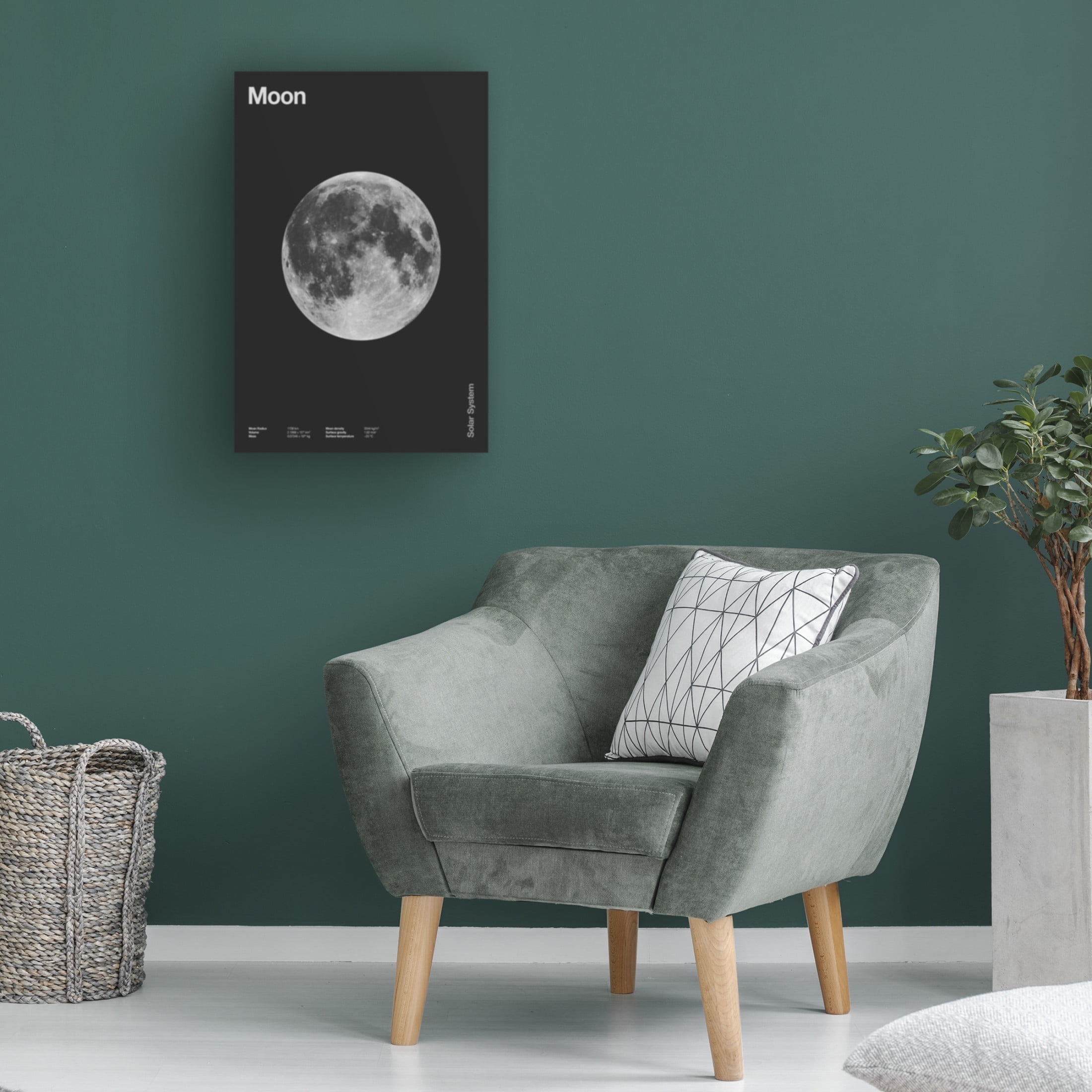Trademark Fine Art Florent Bodart  Solar System Moon Canvas Wall Art
