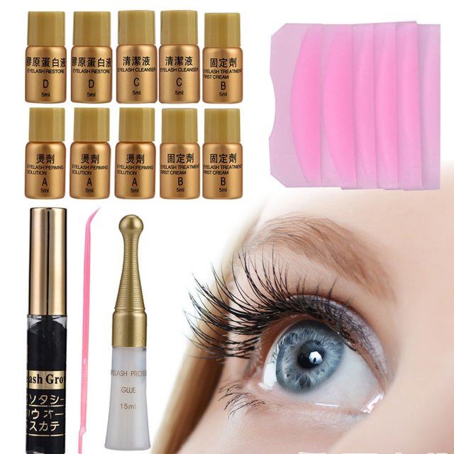 Kit De Permanente De Pestañas Kit De Rizador De Pestañas Rizador De Pestañas Pro Kit De Permanente De Pestañas Extensión De Pestañas Rizador Fijación Crecimiento Conjunto De ANGGREK Eye Lashes Perm Kit