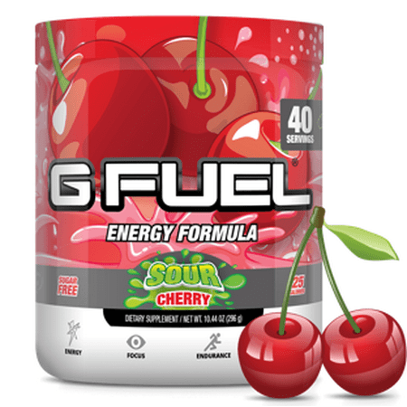 (2 pack) G Fuel Elite Energy and Endurance Tub, Sour Cherry, 40 Servings