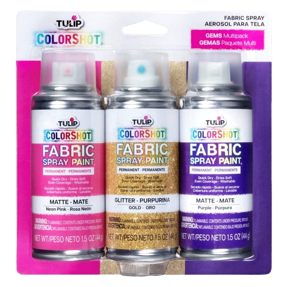 Tulip ColorShot Gems Permanent Fabric Paints Spray 3 Colors