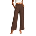 thumbnail image 7 of DYTTDG Women's Wide Leg Chino Pants | High Waisted Straight Leg Business Casual Trousers with Pockets, Office Wear, 7 of 7