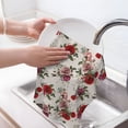 thumbnail image 6 of Sikiie Rose Flowers Waffle Weave Kitchen Dish Cloth,Super Absorbent Kitchen Dish Towels 16*26 Inches for Dish Rags Washing Dishes, Drying Dishes, 6 of 7