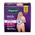 thumbnail image 6 of Depend Night Defense Incontinence Underwear for Women, Adult Diapers, XL, 12 Count, 6 of 13