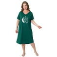 thumbnail image 2 of FEREMO Plus Size Nightgowns for Women V Neck Short Sleeve Nightshirts Sleepwear, 2 of 5