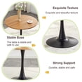 thumbnail image 4 of Miniyam 31.5" Round Kitchen Dining Table for 2–4 People, Small Space Pedestal Tulip Table with Engineered Wood Top, Oak&Black, 4 of 7