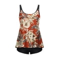 thumbnail image 4 of XUNKUSGA Womens Bathing Suits Tummy Control Casual Loose 2 Piece Flowy Swim Tops with Boy Shorts Fashion Retro Floral Swimsuits For Women for Swimming Beach Party S-2XL Red, 4 of 4