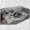 thumbnail image 6 of Sports Soft Flannel Fleece Blanket, Cycling Man Illustration Dotted Setting Biking Athletics Human Powered Vehicle, Cozy Plush for Indoor and Outdoor Use, 50" x 60", Black White Red, by Ambesonne, 6 of 6