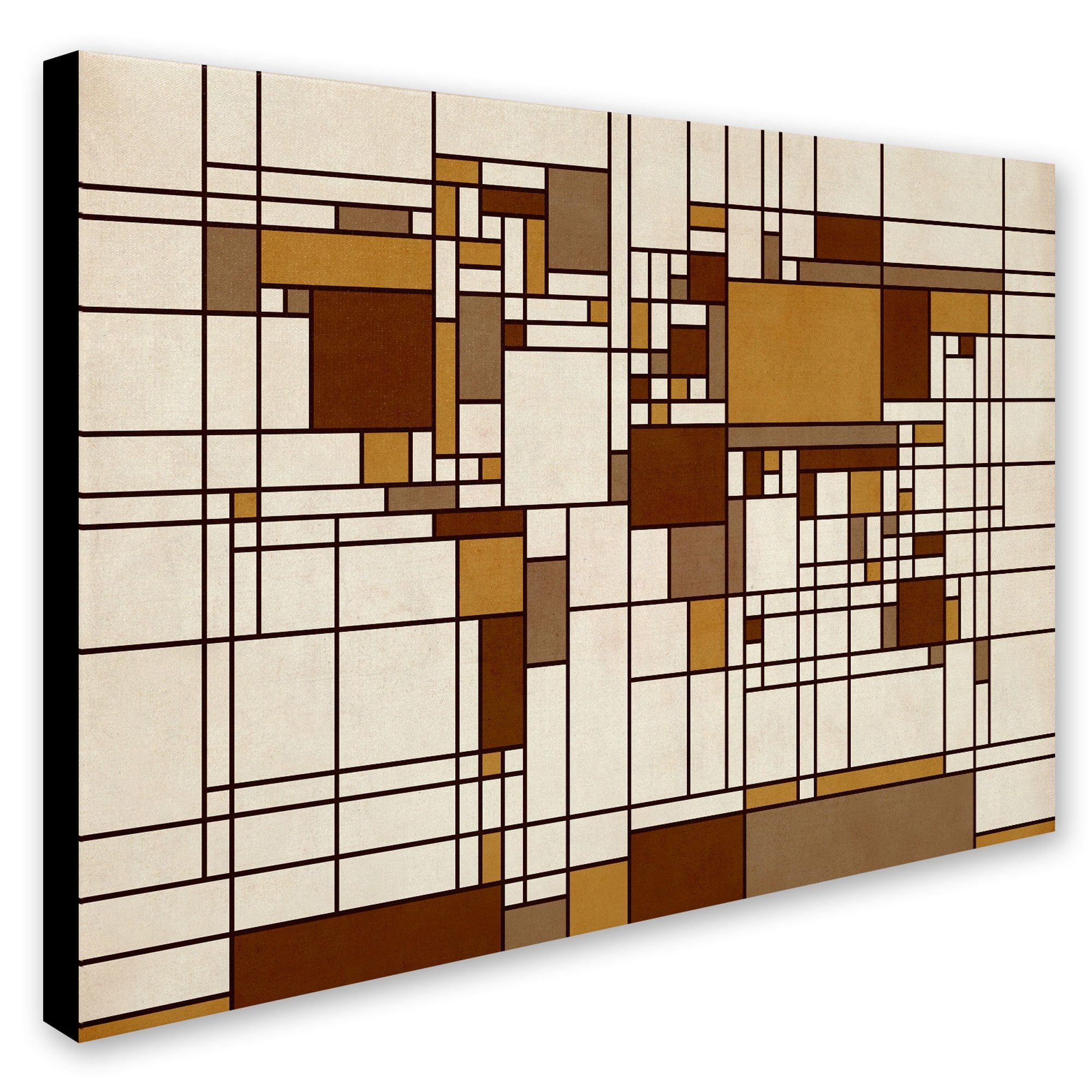 Trademark Art 'Mondrian World Map' Canvas Art by Michael Tompsett