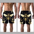 thumbnail image 3 of luoweisi Men's Beach Shorts Quick Dry Swim Trunks with Mesh Lining Bee S, 3 of 5