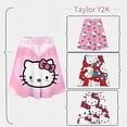 thumbnail image 2 of Falda Kawaii de Hello Kitty con dibujos animados de Anime Kuromi Cinnamoroll Sanrio Y2K, vestido holgado de corte a a la moda para mujer, media falda, 2 of 4
