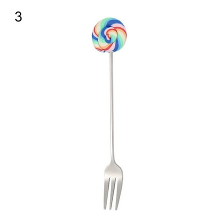 

Meizhencang Delicate Fork Durable Stainless Steel Corrosion Resistant Anti-rust Lollipops Shape Scoop Spoon for Daily Use