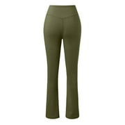 Naittoop Womens Flare Yoga Pants V Waist Flared Leggings High Waisted Bootcut Workout Pants Belly Control