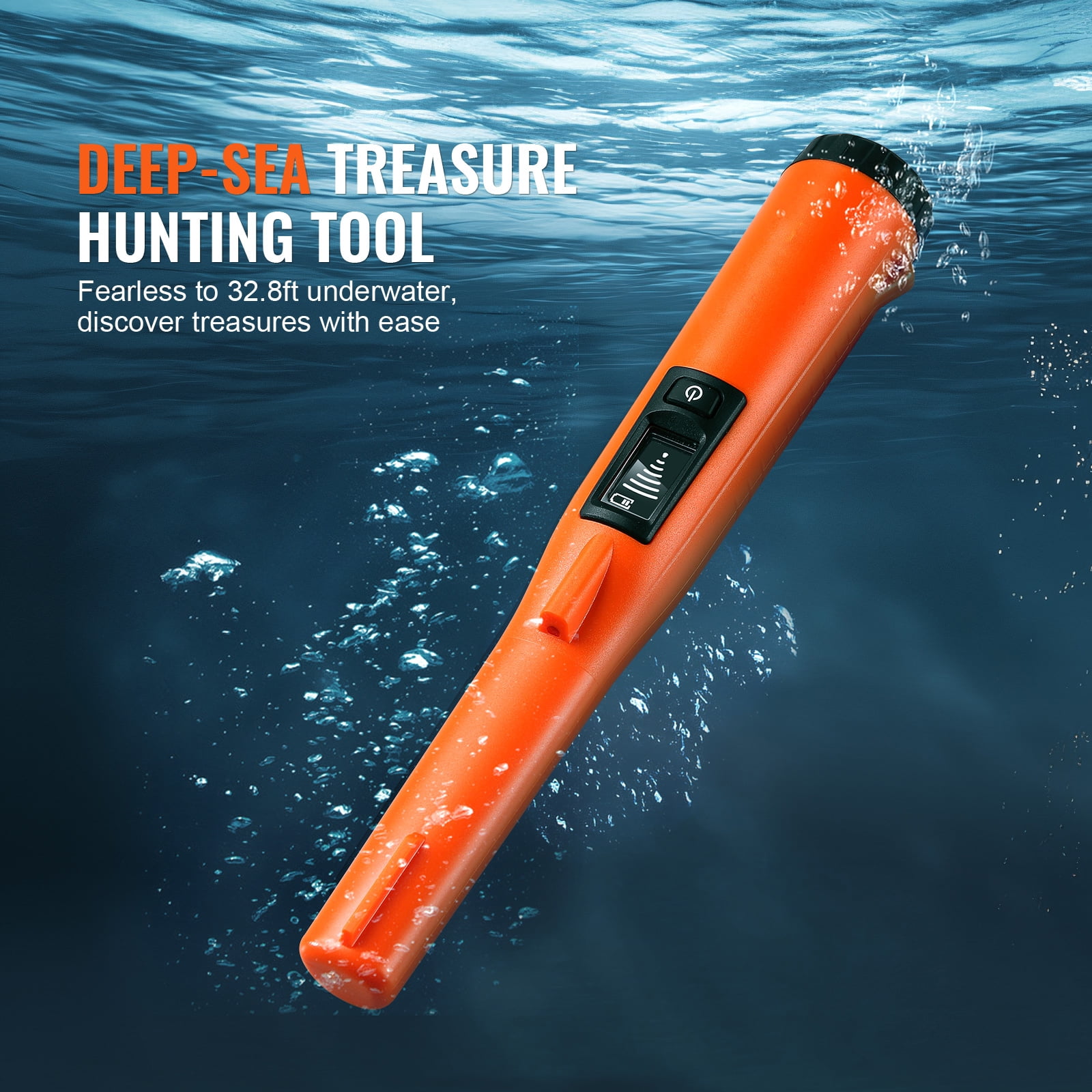 KFFKFF Metal Detector Pinpointer IP68 Waterproof Handheld Detector Wand with LCD, Pinpointing Finder Probe Treasure Hunting for Adults and Kids