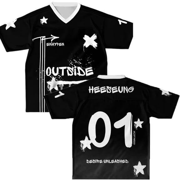 ENHYPEN Fan Number Jersey Unisex Concert T-Shirt - Kpop Merch for ENGENE, Walk the Line Tour 2025 Fan Gift, Kpop Concert Outfit