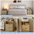 thumbnail image 5 of Gaderth Fluted Nightstand with Charging Station, Bedside Table with Drawers and Open Storage Space, Modern End Table Night Stand for Bedroom, Living Room Sofa, 5 of 10