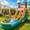 Green, variant on Vakiorn Commercial Water Slide 248.03x106.3x114.17 inch PVC Inflatable Pool with Blower Wet Dry Use Black