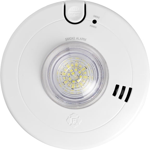 First Alert BRK 7020BSL Hardwired Alarm with LED Strobe Light, White
