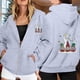 thumbnail image 2 of WILLBEST Sudadera Deportiva para Mujer Ladies' Christmas Printed Zipper Long Sleeved Pocket Adjuststring Casual Hooded Sweatshirt 1751 XX-Grande, 2 of 8