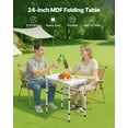 thumbnail image 2 of VEVOR Table de Camping Pliante, Hauteur Réglable Tables d'Appoint Portables, Table de Plage en Aluminium MDF avec Couche en Maille, Poignée de Transport, Légère Compacte pour Pique-Nique en Plein Air Barbecue Cuisine, 24x16 Po, Argent, 2 of 9