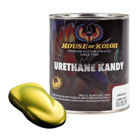 House Of Kolor Kosmic Kolor UK02-Q01 Urethane Enamel Kandy, 1 qt Can, Lime Gold