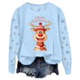 thumbnail image 5 of Chandail en Molleton pour Femmes Chandail Tendance de Noël Col Rond Manches Longues Haut Athlétique Mode Automne, 5 of 5