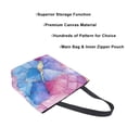 thumbnail image 3 of FORMRS Womens Canvas Tote Bag with Zipper Inner Pocket Shoulder Handbag, Watercolor Blue Marble Pattern, 3 of 7