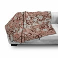 thumbnail image 3 of Japanese Soft Flannel Fleece Throw Blanket, Sakura Cherry Blossom Flowers Eastern Spring Flourishing Season, Cozy Plush for Indoor and Outdoor Use, 70" x 90", Coral Burgundy and White, by Ambesonne, 3 of 6