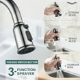 thumbnail image 3 of Wowow Pull Down Kitchen Faucet High Arc Single Handle Kitchen Sink Faucet in Polished Chrome, 3 of 5