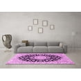 thumbnail image 3 of Ahgly Company Indoor Square Medallion Pink Traditional Area Rugs, 4' Square, 3 of 4