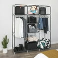 thumbnail image 4 of Zimtown 69'' Closet Wardrobe Portable Clothes Storage Organizer with Metal Shelves, Black, 4 of 7