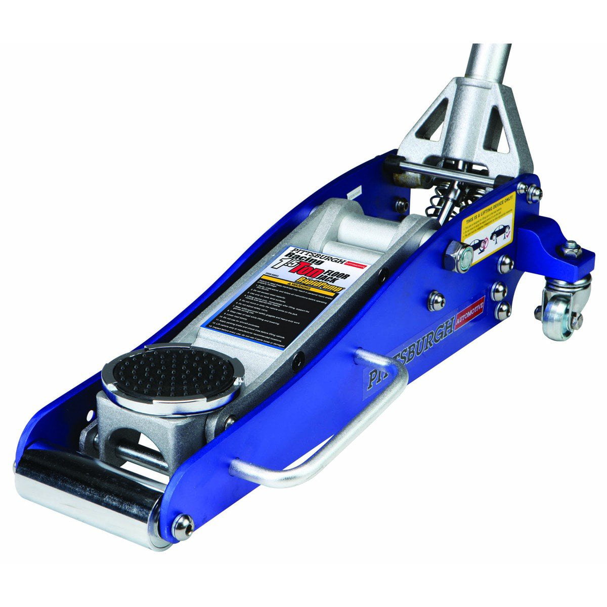 Lift Range: 4-1/8” to 18-5/16” 680063-A Silver Power Zone Dual Pump Quick Lift 3-1/2 Ton Aluminum and Steel Racing Jack 