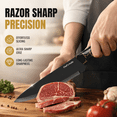 thumbnail image 4 of Xanapon Knife Set, 7 Pieces Kitchen Knife Block Set, High Carbon German Stainless Steel, Dishwasher Safe Knives with Sharpener, Black, 4 of 9