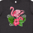 thumbnail image 4 of Inktastic Flamingo with Tropical Flowers Youth T-Shirt, 4 of 5