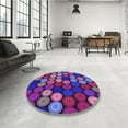 thumbnail image 4 of Ahgly Company Tapis d'Intérieur Lavable en Machine Carré Transitionnel Magenta Foncé Violet, 7 Pieds Carré, 4 of 7