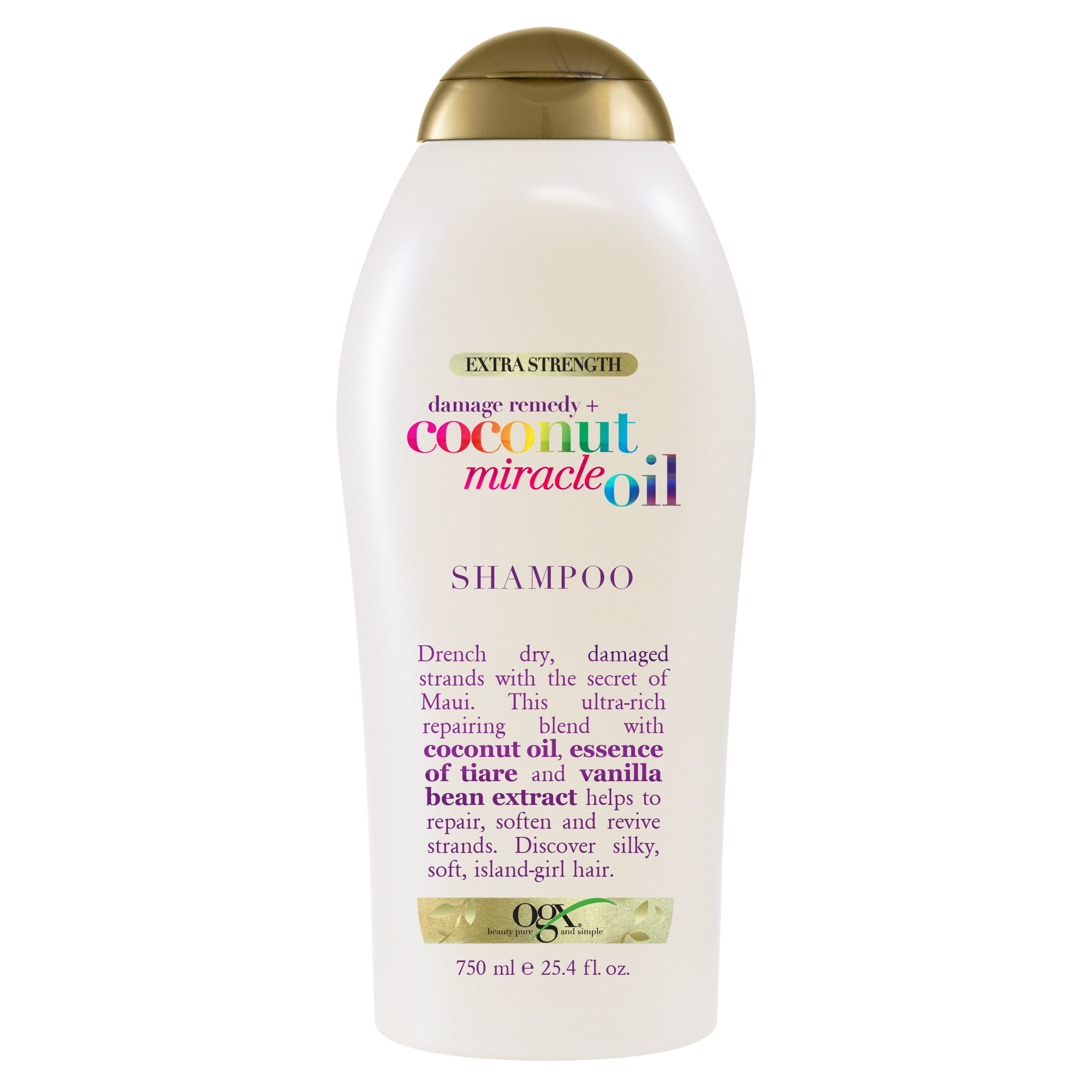 OGX Extra Strength Damage Remedy Repairing Daily Shampoo with Coconut Miracle Oil, 25.4 fl oz