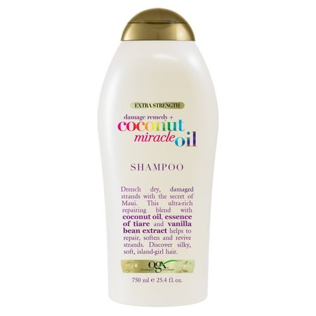 OGX Extra Strength Damage Remedy Repairing Daily Shampoo with Coconut Miracle Oil, 25.4 fl oz